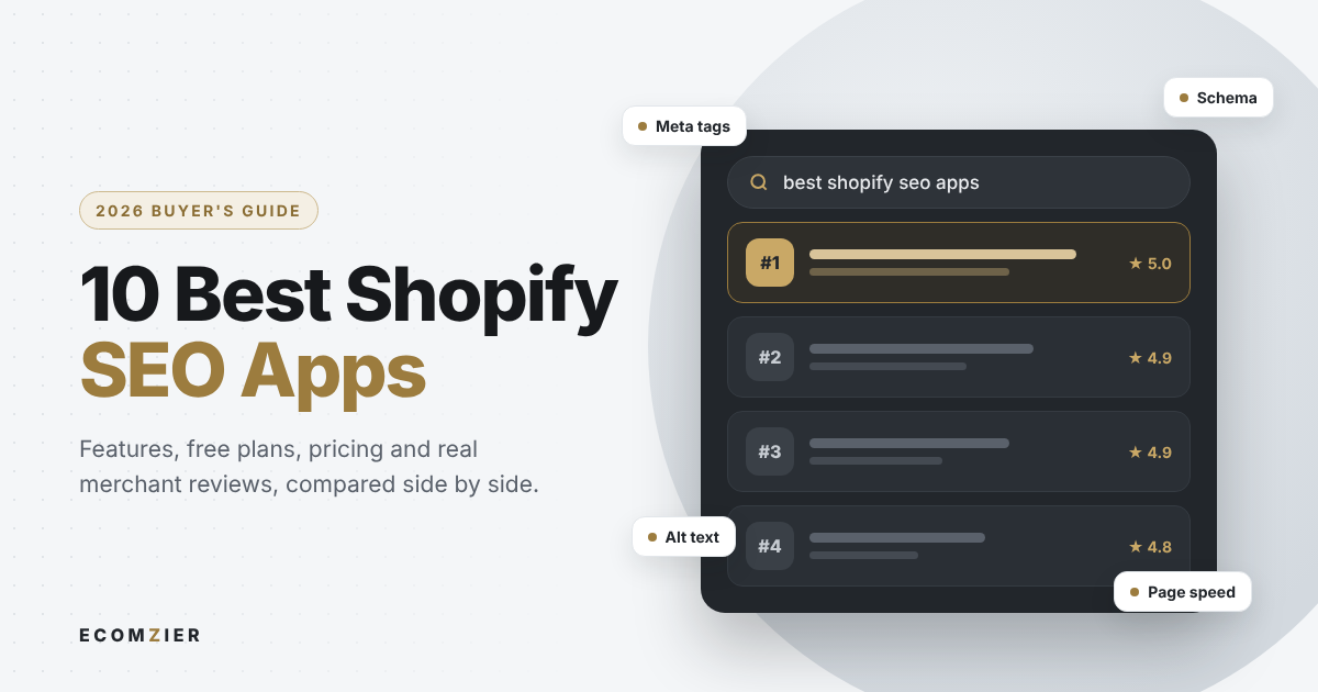 10 best Shopify SEO apps 2026 compared side by side