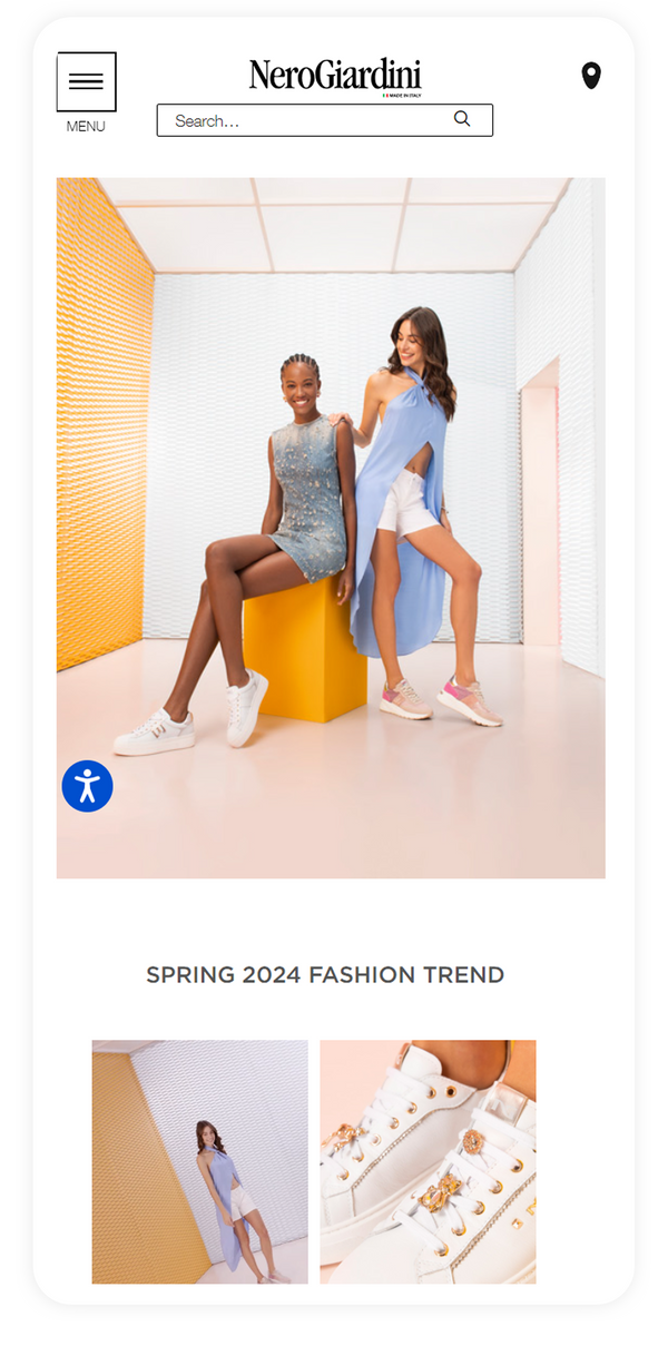 Shopify store design for a fashion retailer, mobile view